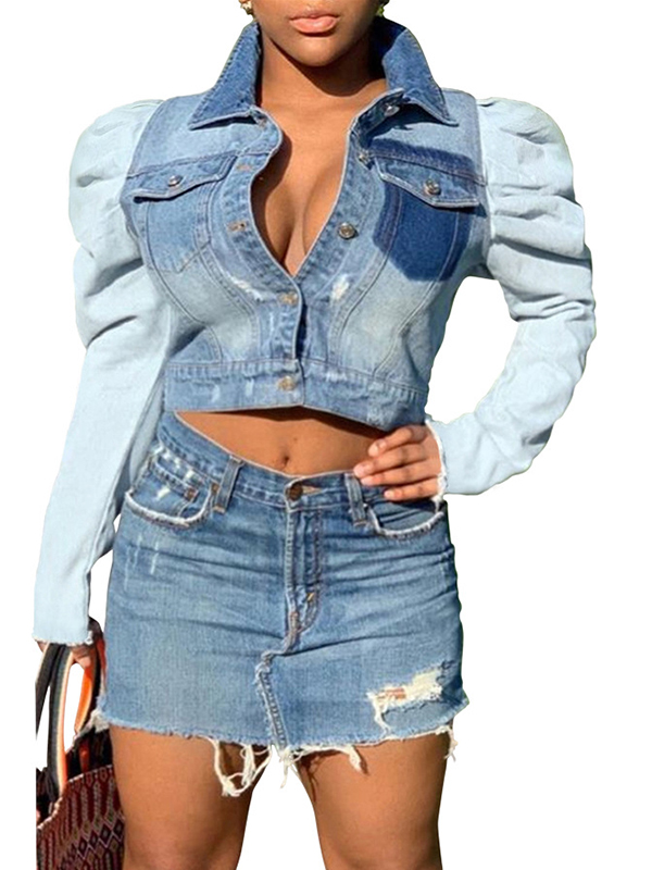 Women Long Sleeve Jean Tops