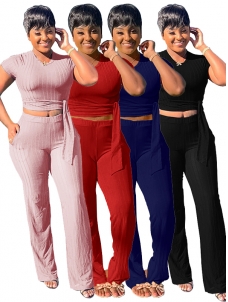 Women Short Sleeve Summer Suit