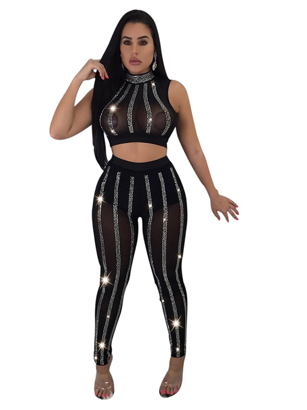 Women Fashion Summer Sleeveless 2 Piece Suit