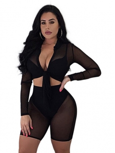 Black Women Summer Transaprent Suit