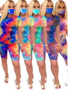 Tie Dye Women Sport 2 PCS Suit