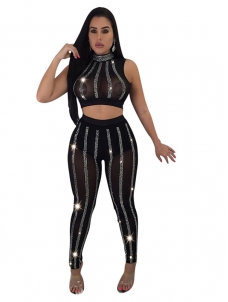 Women Fashion Summer Sleeveless 2 Piece Suit