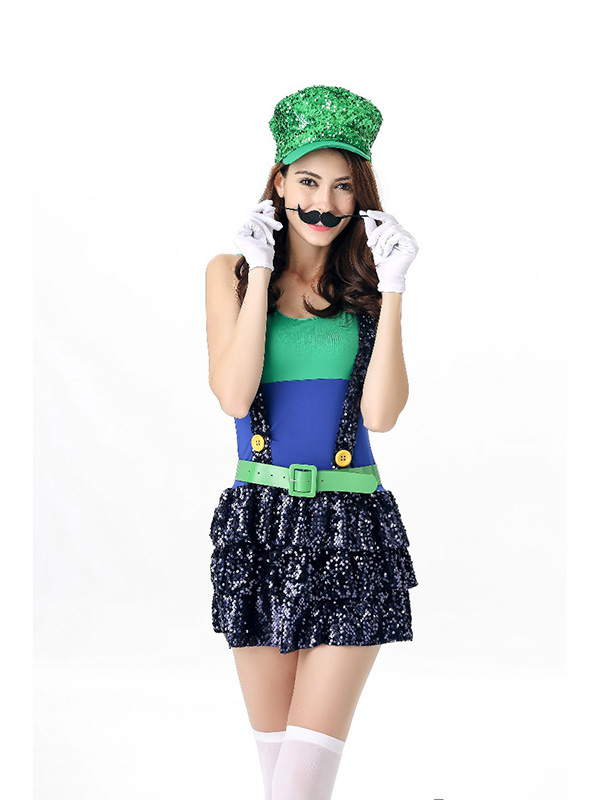 Women Mario Costume (including fancy dress, hat)
