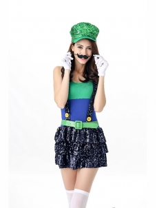 Women Mario Costume (including fancy dress, hat)