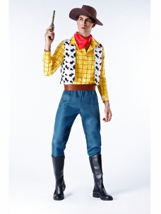 Men Cowboy Halloween Costume (including fancy dress, hat)