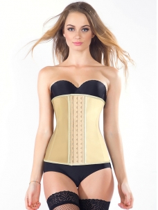 Apricot Latex Large 9 Steel Boned Waist Cincher Corset