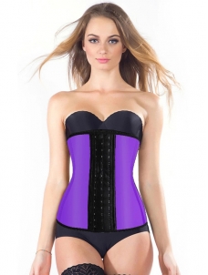 Purple Latex Large 9 Steel Boned Waist Cincher Corset