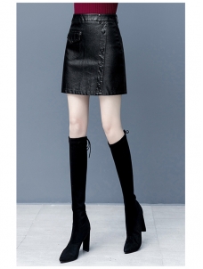 Women Mini Leather A-Line Skirt