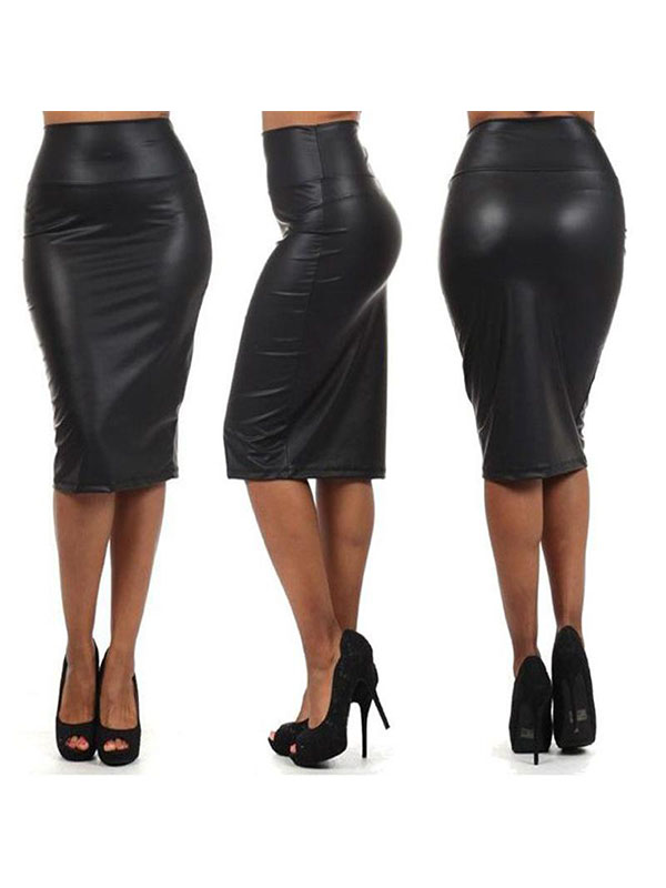 Fashion Black Bodycon Sheath Skirts