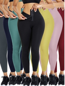 7 Colors 10 Button Buttock Waist And Waistband Legging