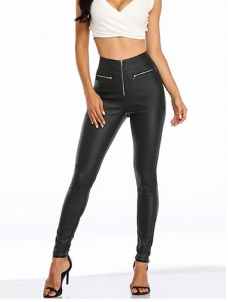 Women High Waist Vinyl Long Pant