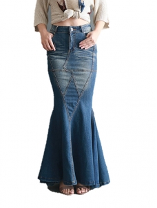 Women Long Denim Fashion Skirt