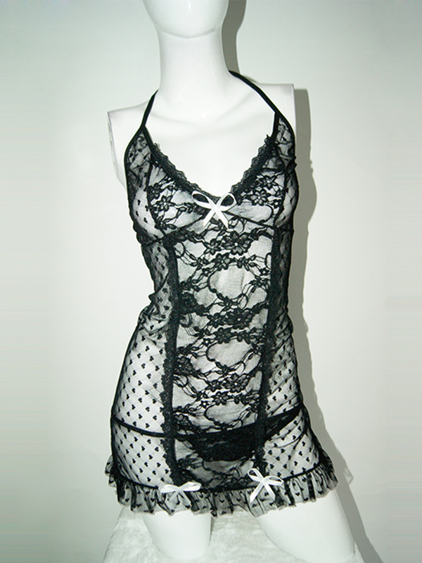 2XL -6XLLace & Mesh Garter Dress