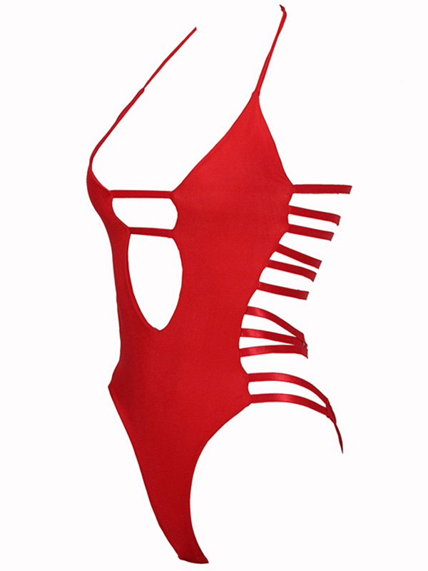 One Piece Swimwear Red