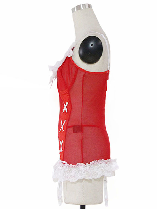 Red Mesh Christmas Chemise