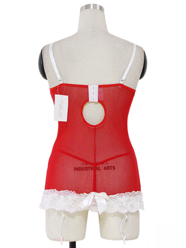 Red Mesh Christmas Chemise