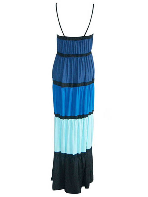 XXL-6XL Contrast Color Sexy Long Dress