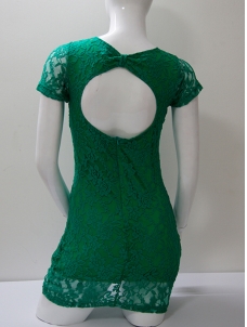 Hot Elegant Floral Lace Dress Green