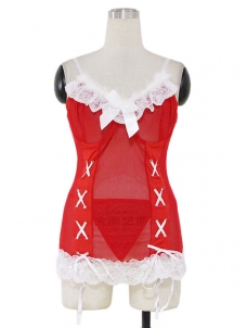 Red Mesh Christmas Chemise