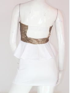 Sequins Strapless Dress White