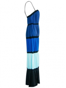 XXL-6XL Contrast Color Sexy Long Dress