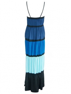 XXL-6XL Contrast Color Sexy Long Dress