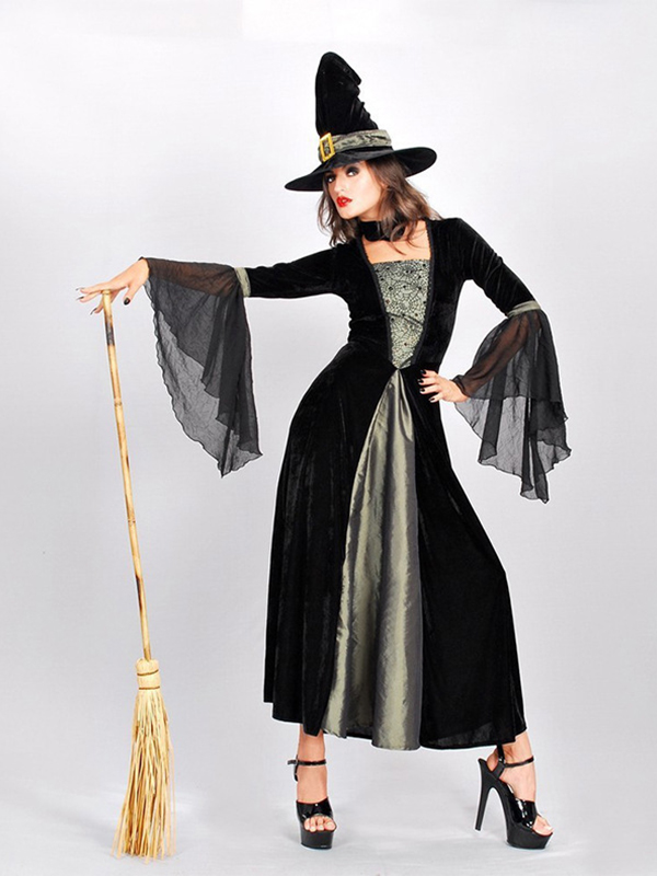 Sexy Witch Women Halloween Costume (including fancy dress, hat)