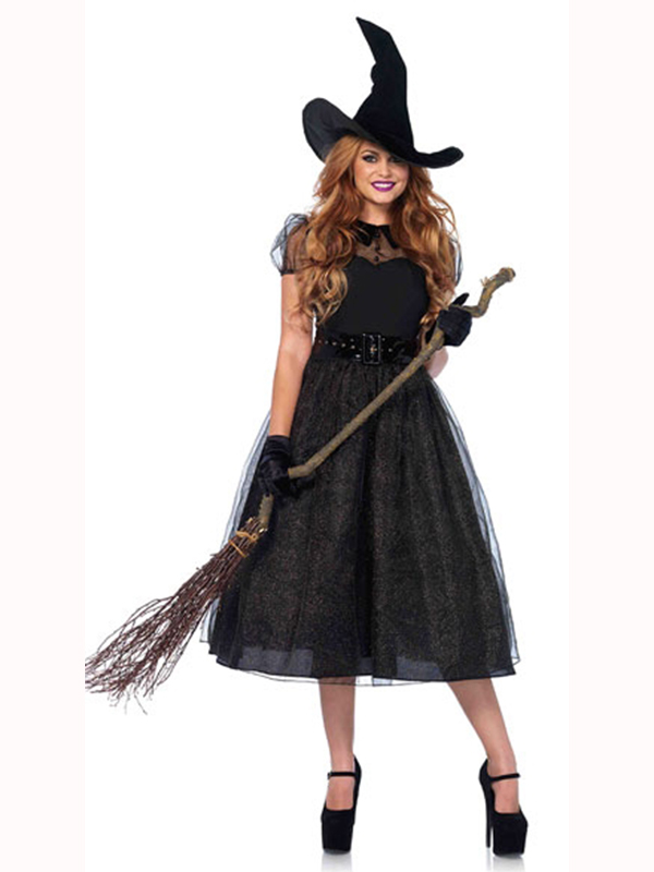 Women Witch Halloween Costume (including fancy dress, hat)