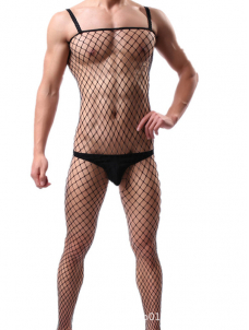 Men Sexy Fishnet Jumpsuit Lingerie