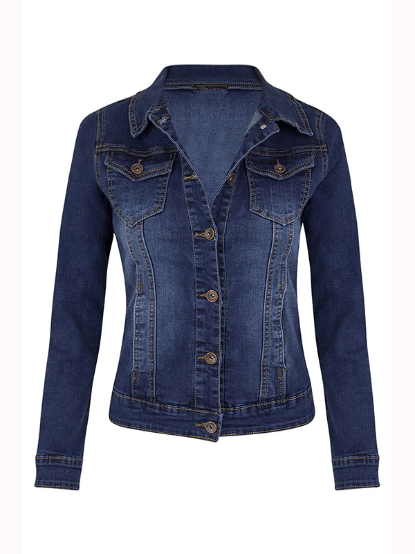 Women Fashion Long Sleeve Denim Coat