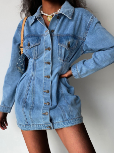 Women Sexy Denim Mini Dress