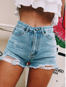 Women Sexy Short High Waist Denim Pant