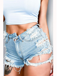 Women Sexy Short High Waist Denim Pant