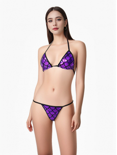 Purple Scales Bra Set
