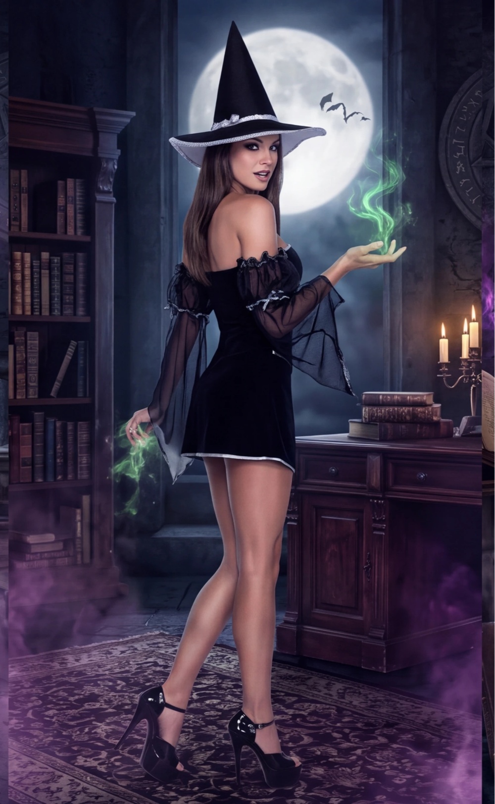 White Witch Dress Set Halloween Party Costume Lace Up Mini Dress