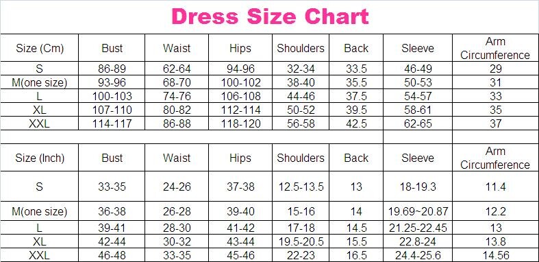 Sequin Hearts Size Chart