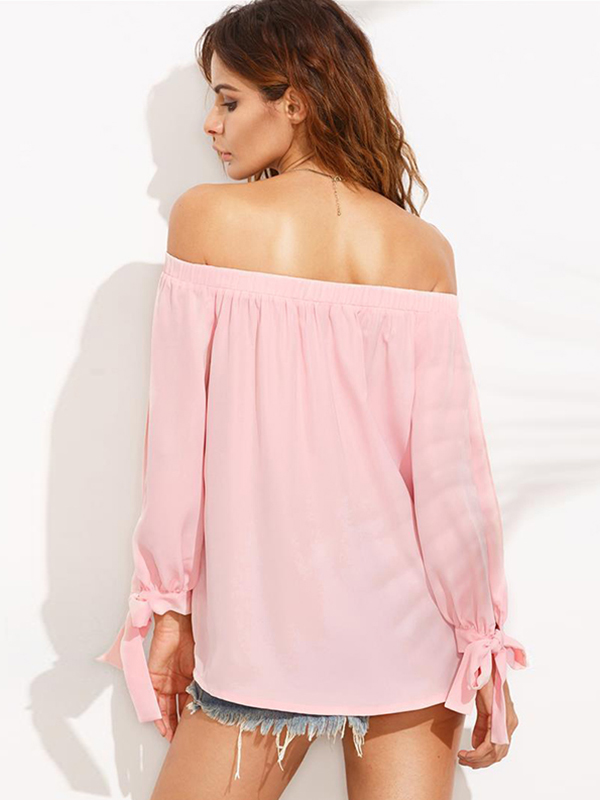 Pink Off the Shoulder Sexy Blouse_Wonder Beauty lingerie dress Fashion Store