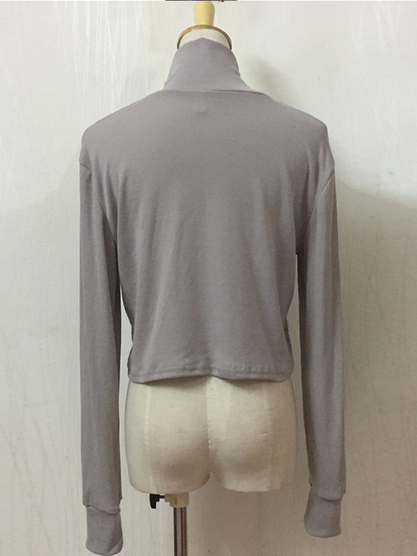 grey high neck crop top