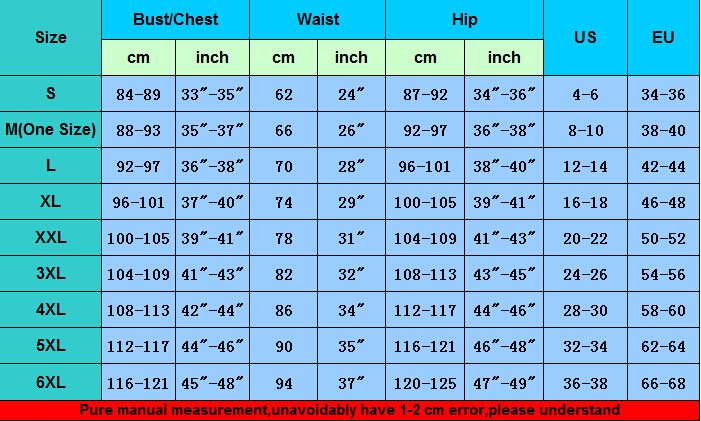 dress size chart xl