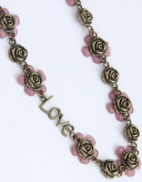 Bronze Carved Flower Love Headband 