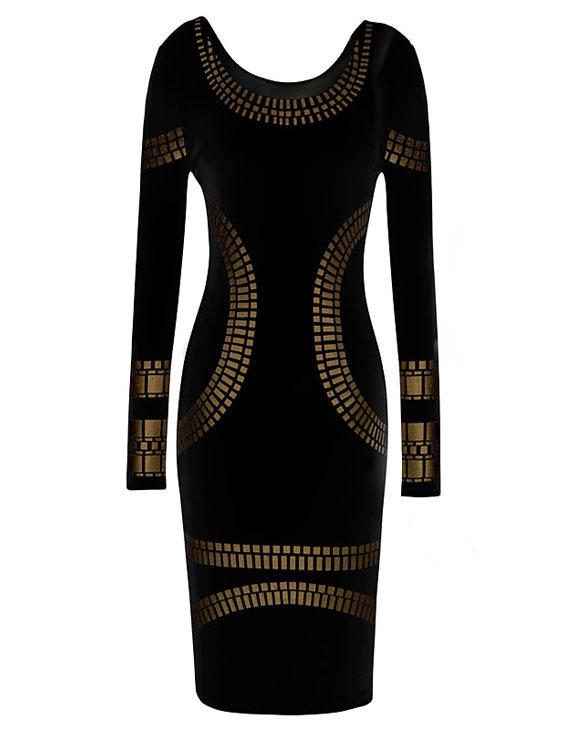 Long Sleeve Black  Dress