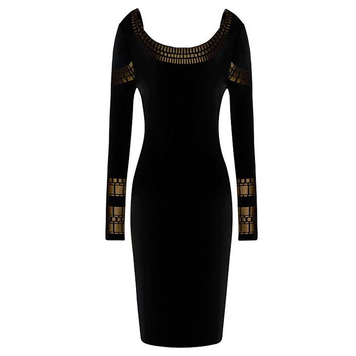 Long Sleeve Black  Dress