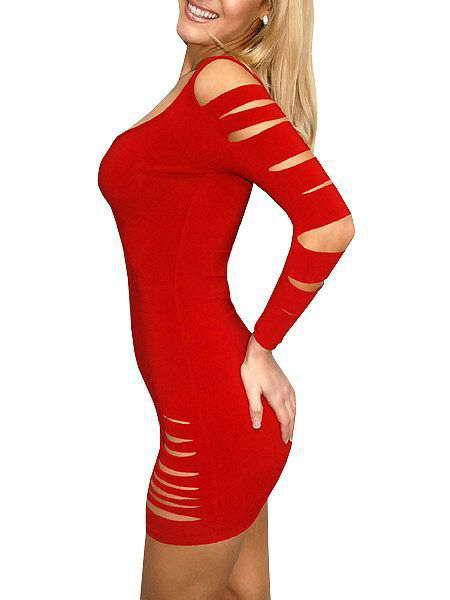 Sexy Cut Out Barracuda Sleeves  Dress