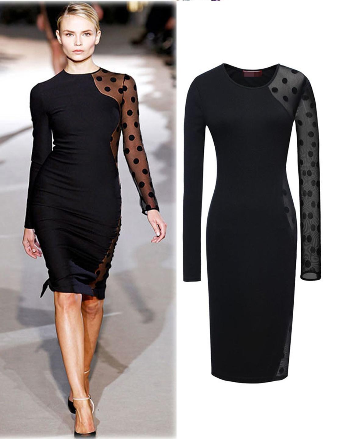 Sexy Black Midi Bodycon Dress