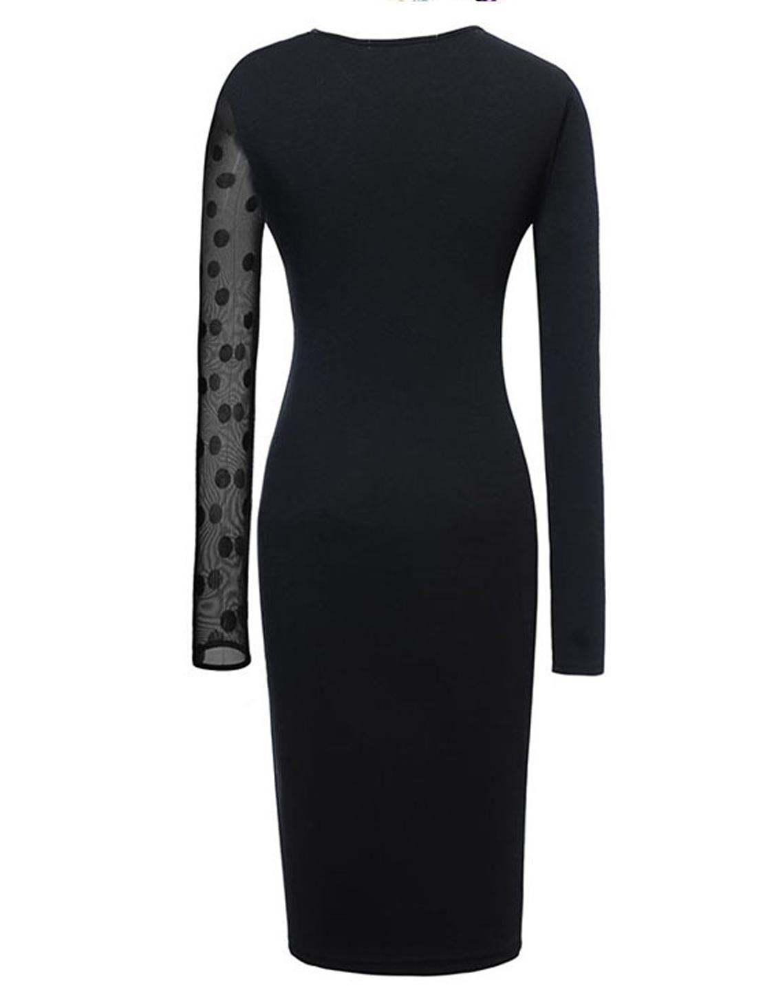 Sexy Black Midi Bodycon Dress