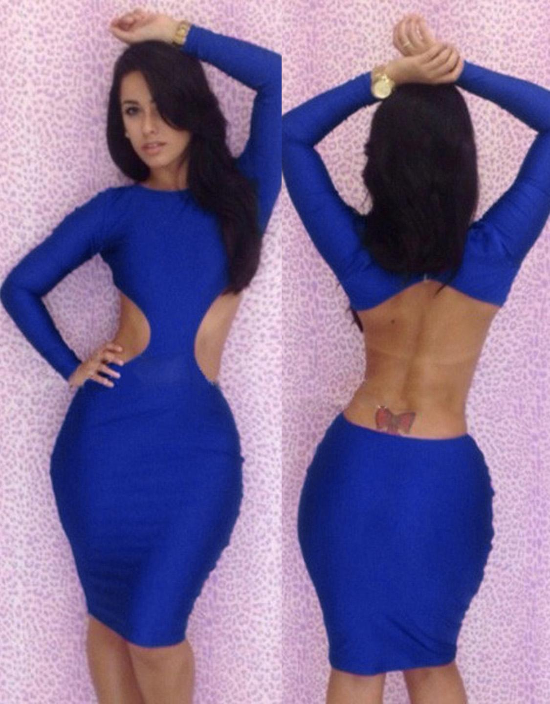 30% Discount  Long Sleeve Bodycon Club Dress