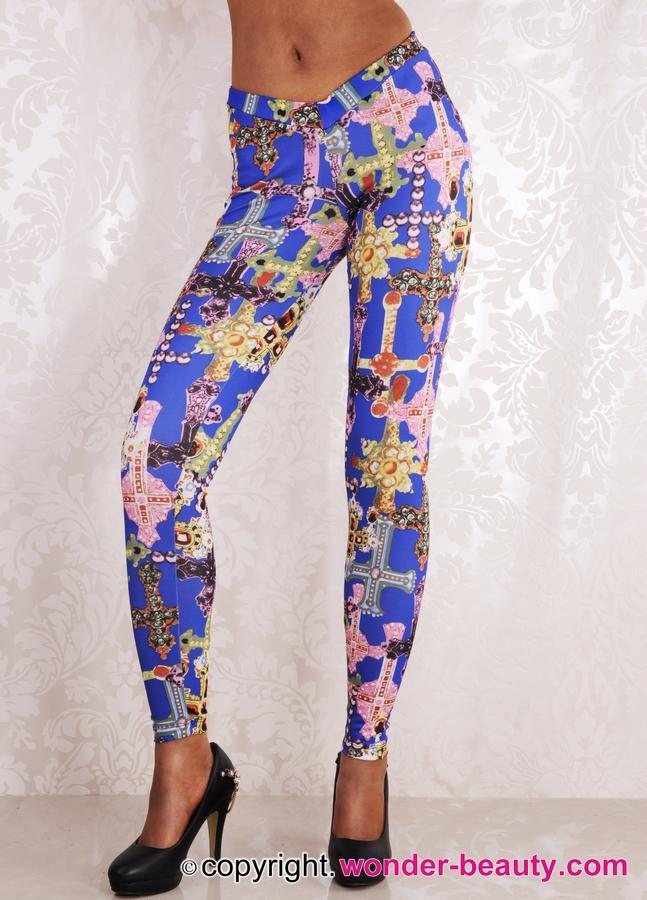 Blue Life on the Cross Leggings 