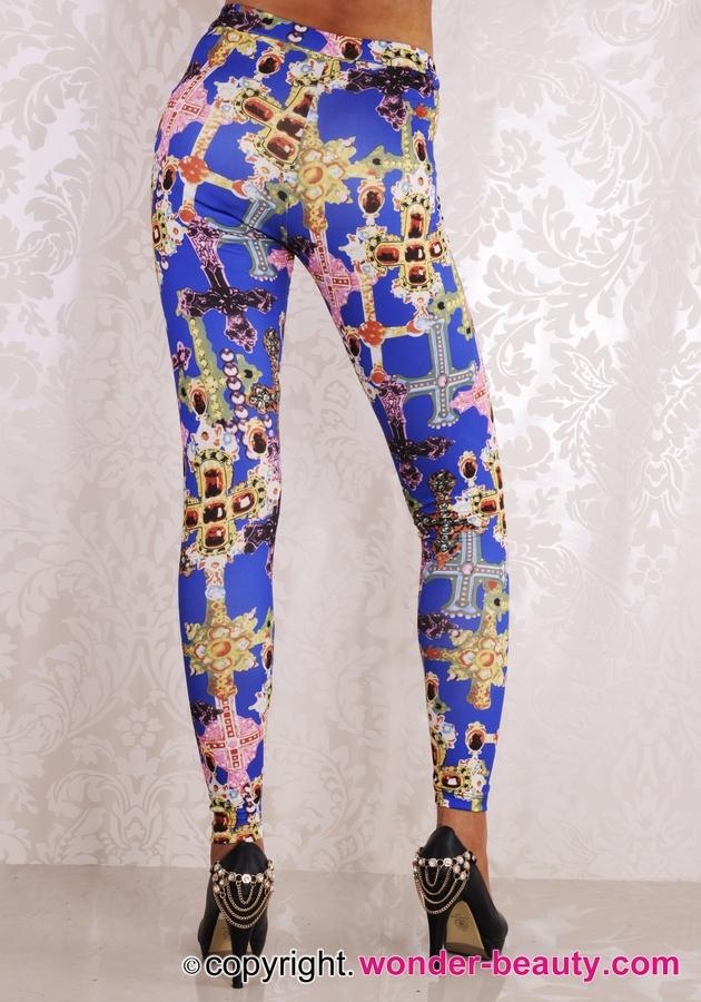 Blue Life on the Cross Leggings 