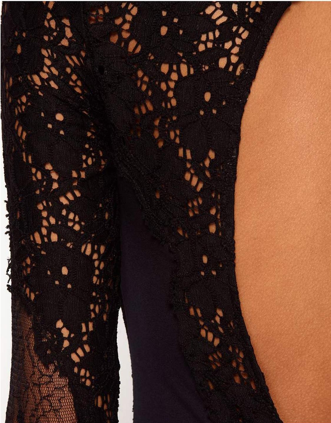 Sexy Women Mini Mesh See-Through Long Sleeve Velvet One-piece Clubwear