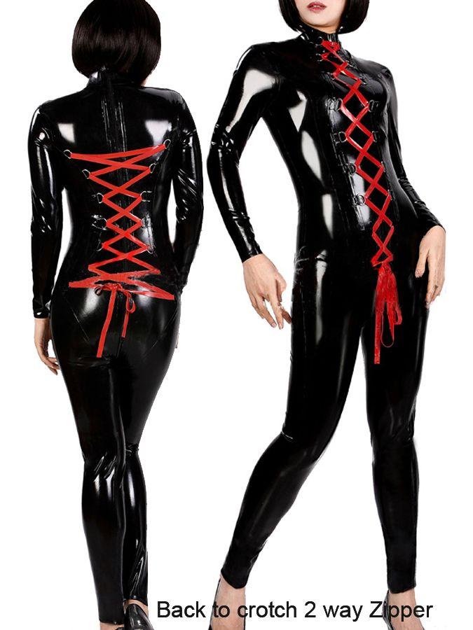 Two Way Zipper Jumpsuit Costume Black